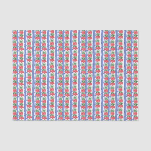 Red Geraniums Pattern Tissue Paper (Front)