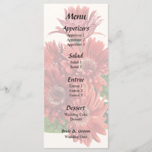 Red Gerbera Daisies Menu