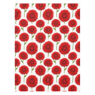 Red Gerbera Daisy Bouquet Tablecloth