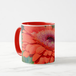 Red Gerbera Daisy Flower Art Mug Cup