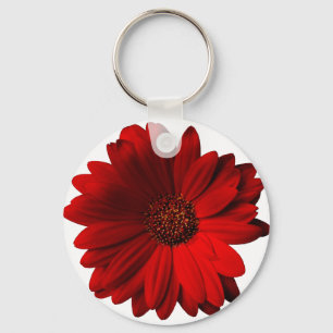 Red Gerbera Daisy Keychain
