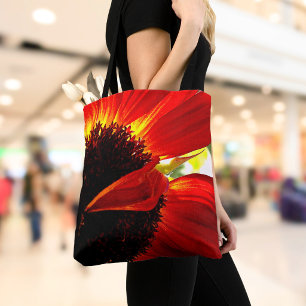 Red Gerbera Daisy Photography Bold Modern Stylish Tote Bag