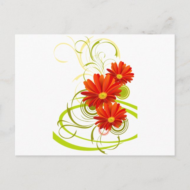 Red Gerbera Daisy Postcard (Front)