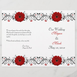 Red Gerbera Daisy Programme de mariage floral