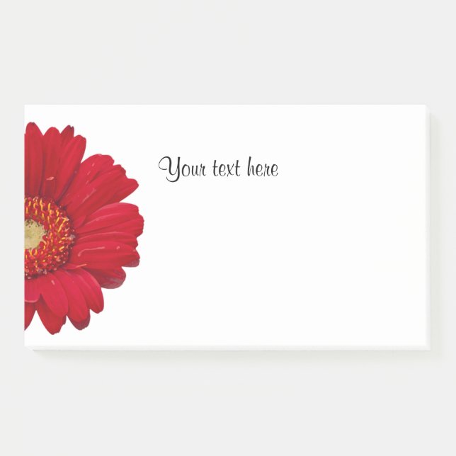 Red Gerbera Daisy Template Post-it Notes (Front)