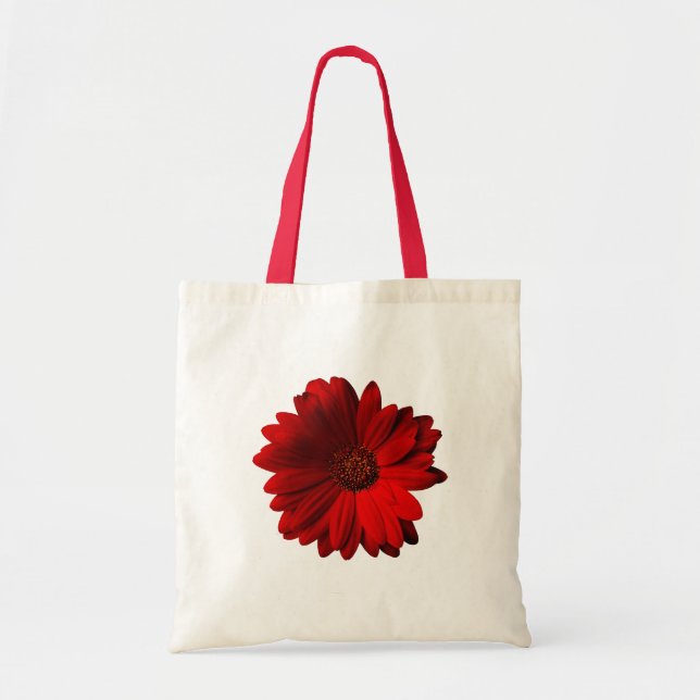 Red Gerbera Daisy Tote Bag (Front)