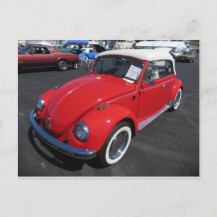 Red Germanic Car Postcard
