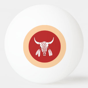 Red Ghost Dance Buffalo 1 star wht ping pong ball