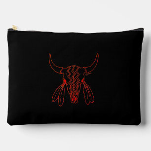 Red Ghost Dance Buffalo black accessory bag pouch