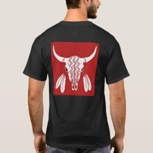 Red Ghost Dance Buffalo black t-shirt square back