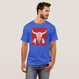Red Ghost Dance Buffalo blue t-shirt