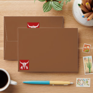 Red Ghost Dance Buffalo brown small envelopes