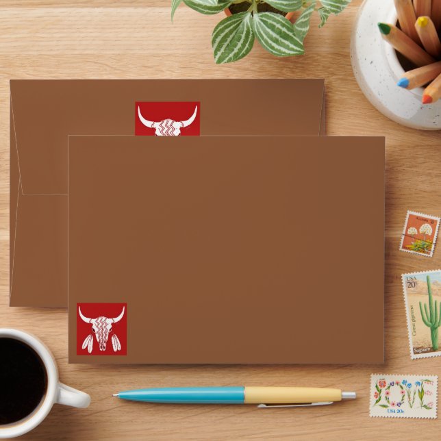 Red Ghost Dance Buffalo brown standard envelopes (Desk)