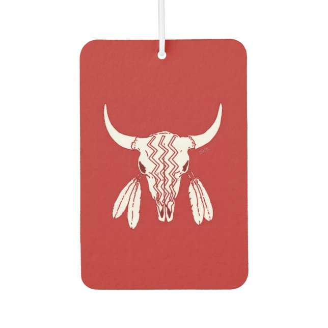 Red Ghost Dance Buffalo car air freshener (Front)