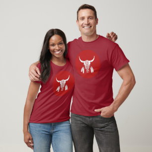 Red Ghost Dance Buffalo Cercle marron t-shirt