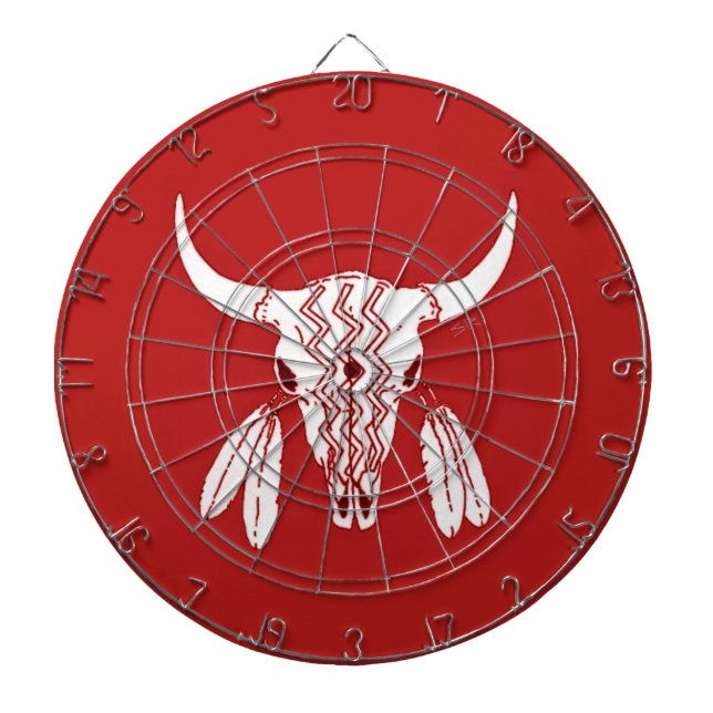 Red Ghost Dance Buffalo dartboard (Front)