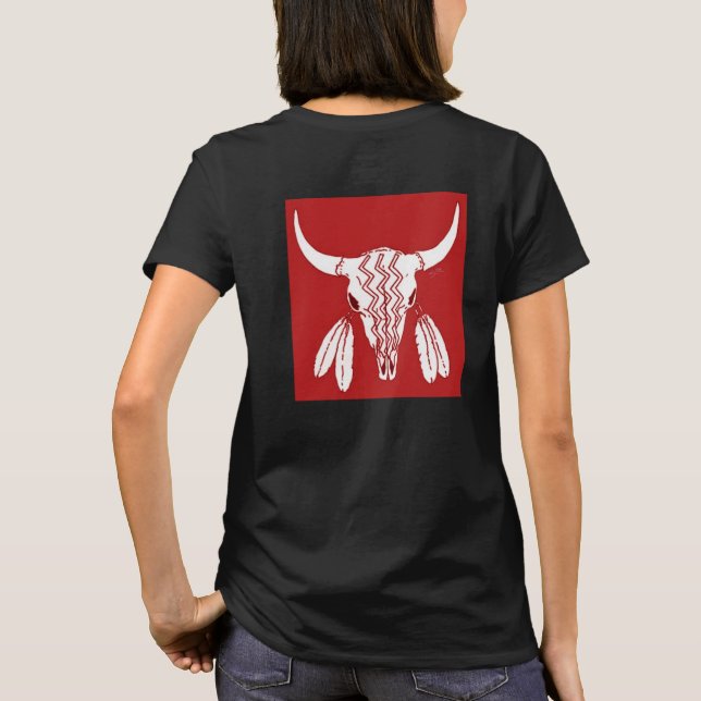 Red Ghost Dance Buffalo femmes noir t-shirt dos (Dos)