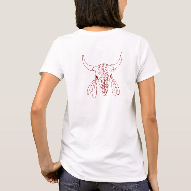 Red Ghost Dance Buffalo ligne blanc t-shirt dos (Dos)