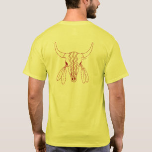 Red Ghost Dance Buffalo ligne jaune t-shirt dos