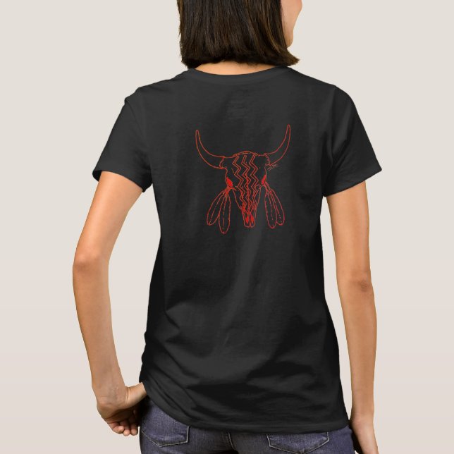 Red Ghost Dance Buffalo ligne noir t-shirt dos (Dos)