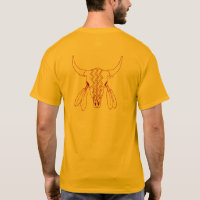 Red Ghost Dance Buffalo line gold t-shirt back