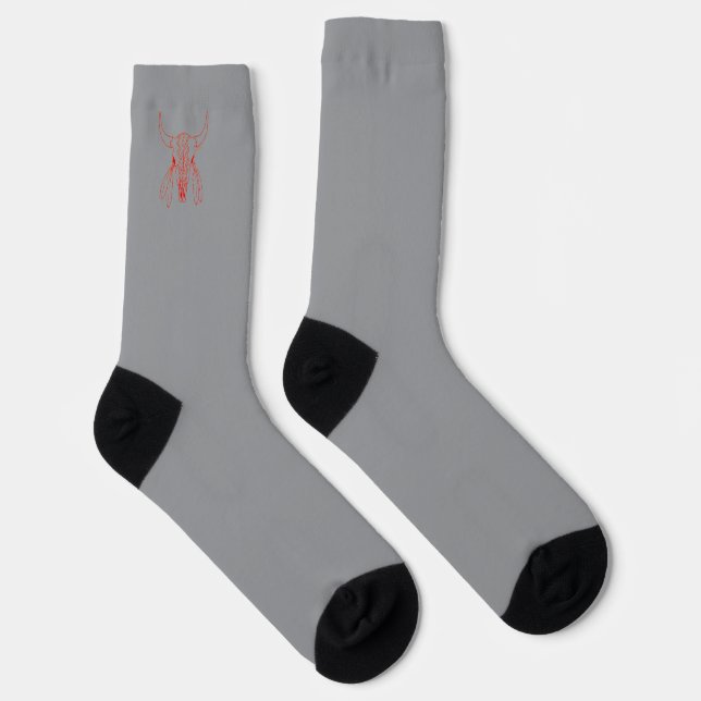 Red Ghost Dance Buffalo line grey premium socks (Right)