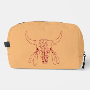 Red Ghost Dance Buffalo line tan dopp kit