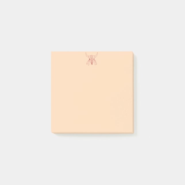 Red Ghost Dance Buffalo line tan note pads (Front)