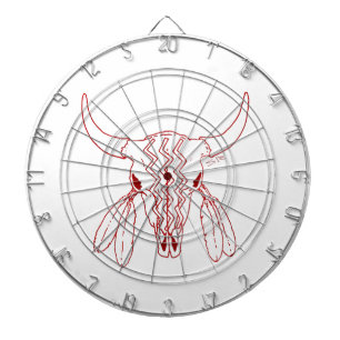 Red Ghost Dance Buffalo line white dartboard