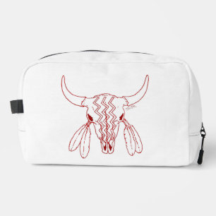 Red Ghost Dance Buffalo line white dopp kit