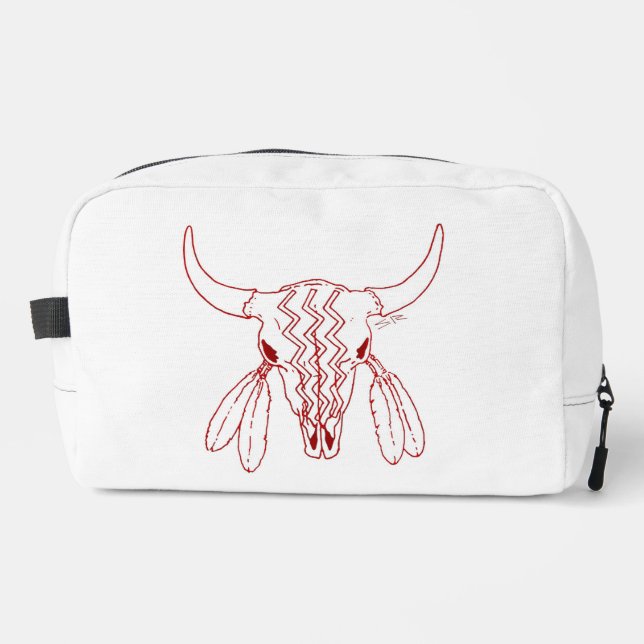 Red Ghost Dance Buffalo line white dopp kit (Front)