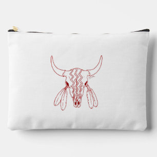 Red Ghost Dance Buffalo line white pouch
