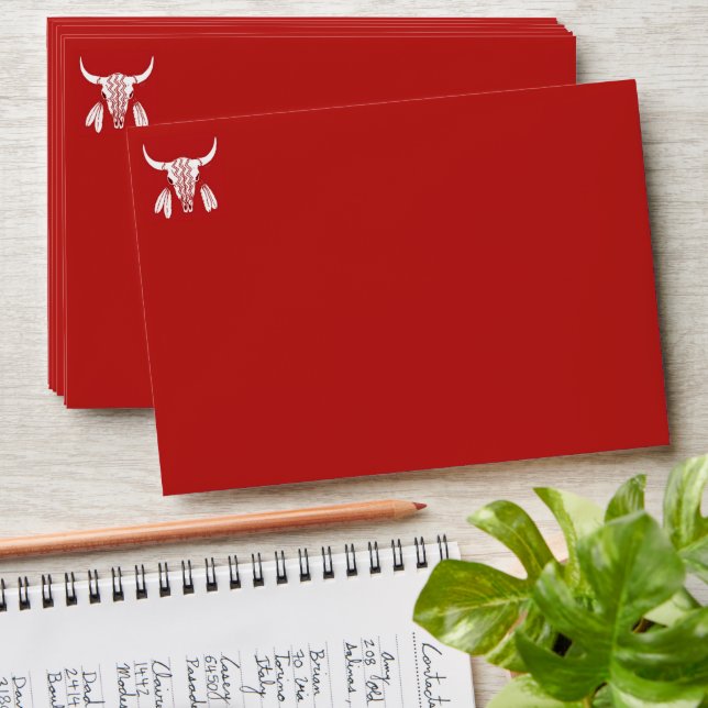 Red Ghost Dance Buffalo red std envelopes front (Stacked)