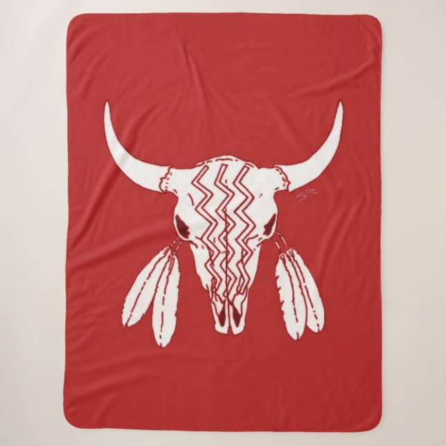 Red Ghost Dance Buffalo sherpa couverture (Devant)