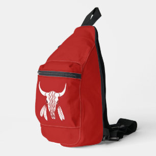 Red Ghost Dance Buffalo sling bag backpack