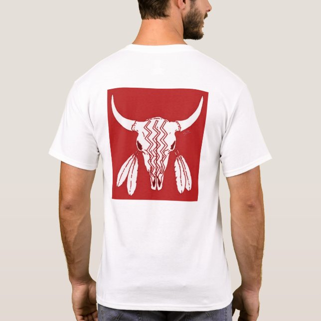 Red Ghost Dance Buffalo t-shirt blanc dos (Dos)