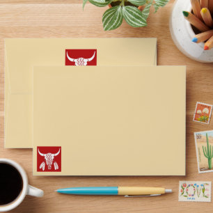Red Ghost Dance Buffalo tan standard envelopes