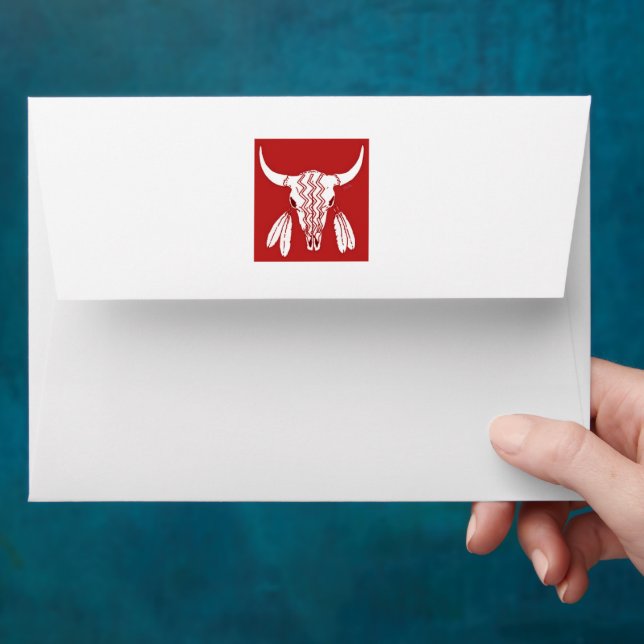Red Ghost Dance Buffalo white std envelopes back (Hand)