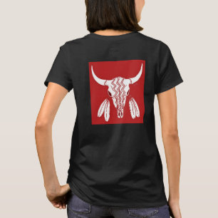 Red Ghost Dance Buffalo women black t-shirt back