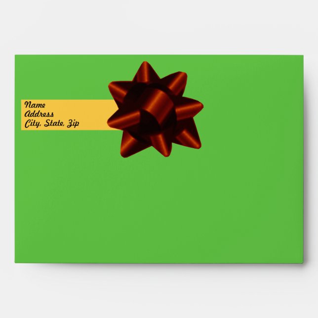 Red Gift Bow Envelope Template (Front)
