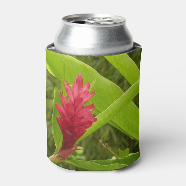 Red Ginger Flower (Alpinia) Tropical Can Cooler (Can Front)
