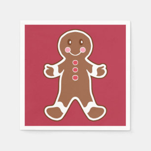 Red Gingerbread Boy Napkins