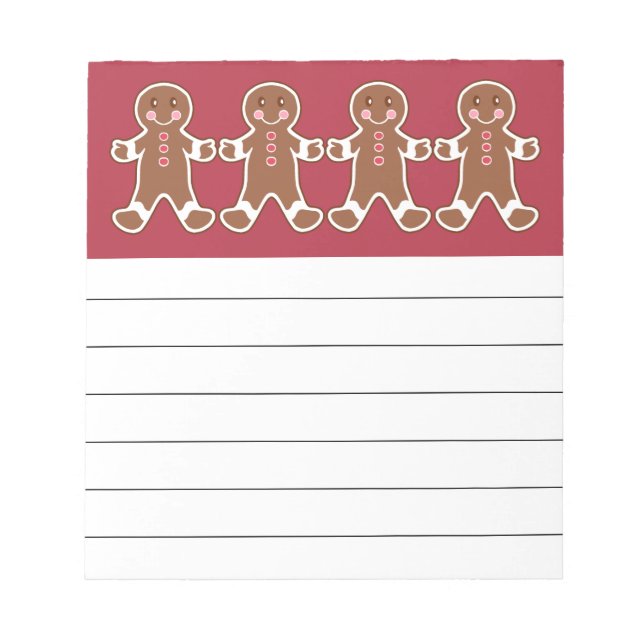 Red Gingerbread Boys Notepad (Front)