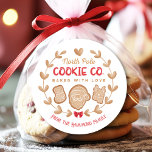 Red Gingerbread Christmas Cookies Exchange Classic Round Sticker<br><div class="desc">Cute Gingerbread Christmas Cookies Exchange Classic Round Sticker in red. Easily personalize this Christmas sticker with your own text. - Kate Eden Art.</div>