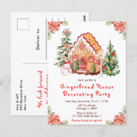 Red Gingerbread House Decorating Party