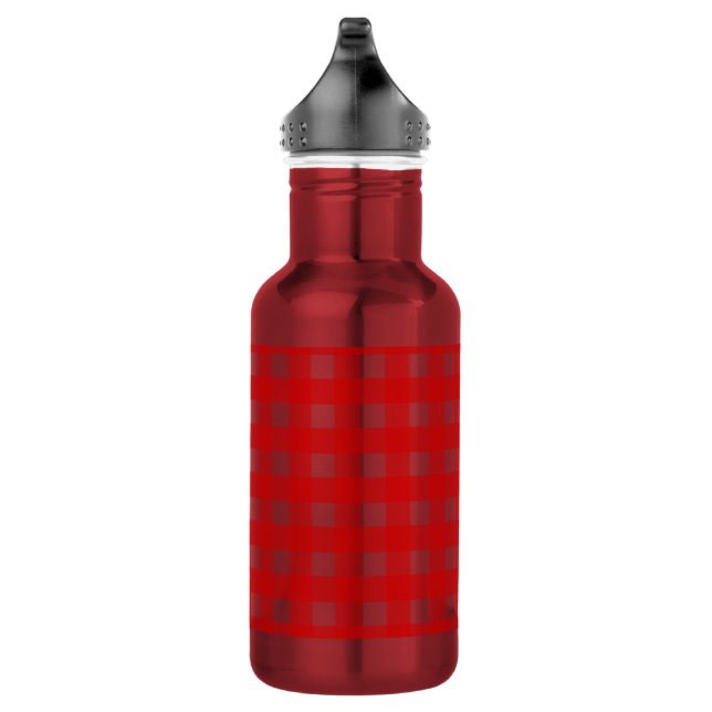 Red gingham 532 ml water bottle (Right)