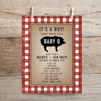 Red Gingham Baby Q Baby Shower