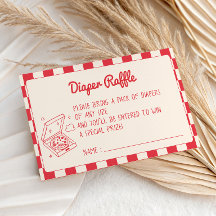 Red Gingham Baby Shower Diaper Raffle