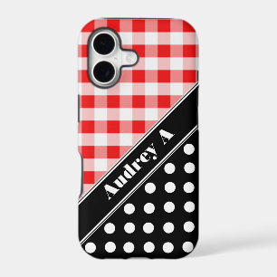 Red Gingham Black Polka Dot iPhone 5 Case
