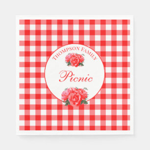 Red Gingham Buffalo Check Picnic Paper Napkin